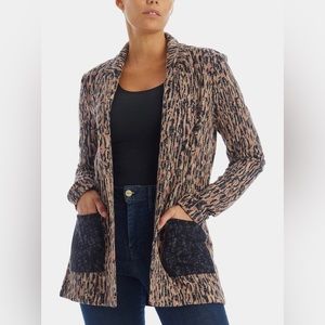 Nic+Zoe Bark Mix Blazer Open Cardigan Sweater Sz M NWT MSRP $178